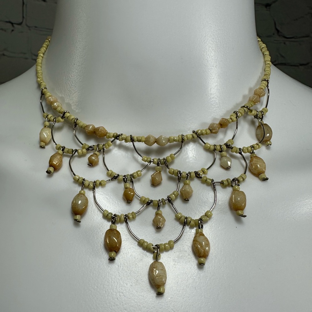 Unique beaded v shaped choker
